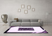 Machine Washable Abstract Purple Contemporary Area Rugs in a Living Room, wshcon812pur