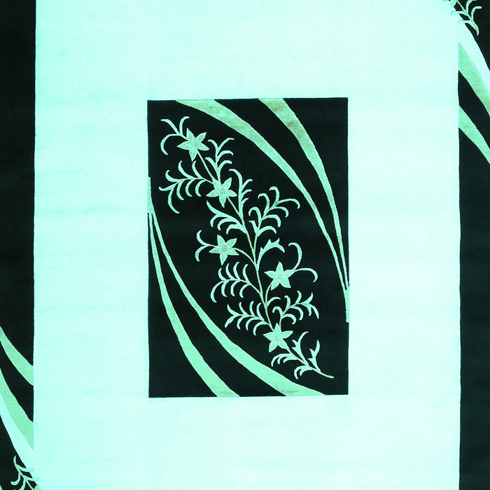 Abstract Turquoise Contemporary Rug, con812turq