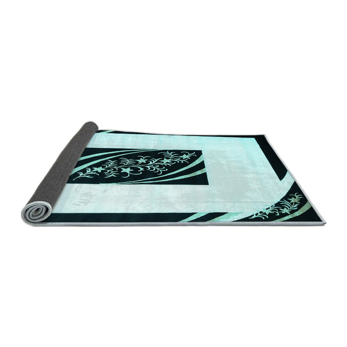 Sideview of Abstract Light Blue Contemporary Rug, con812lblu