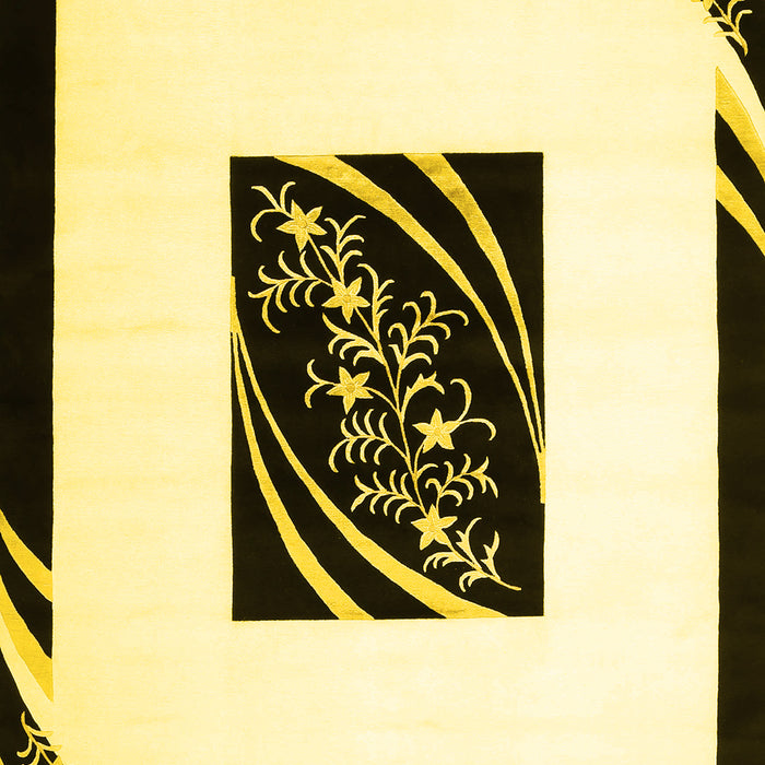 Machine Washable Abstract Yellow Contemporary Rug, wshcon812yw