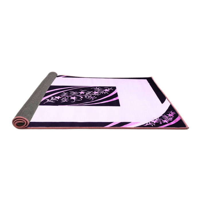 Sideview of Abstract Purple Contemporary Rug, con812pur