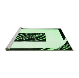 Sideview of Machine Washable Abstract Emerald Green Contemporary Area Rugs, wshcon812emgrn