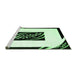 Sideview of Machine Washable Abstract Emerald Green Contemporary Area Rugs, wshcon812emgrn