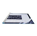 Sideview of Machine Washable Abstract Blue Contemporary Rug, wshcon812blu