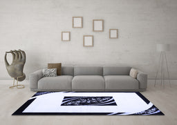 Machine Washable Abstract Blue Contemporary Rug in a Living Room, wshcon812blu