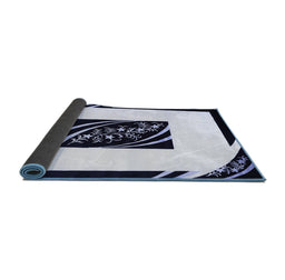 Sideview of Abstract Blue Contemporary Rug, con812blu