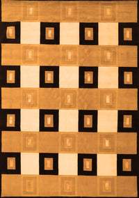 Checkered Orange Modern Rug, con813org