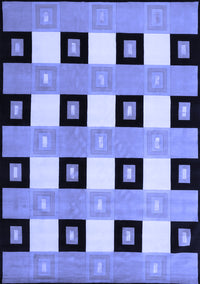 Checkered Blue Modern Rug, con813blu