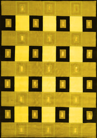 Checkered Yellow Modern Rug, con813yw