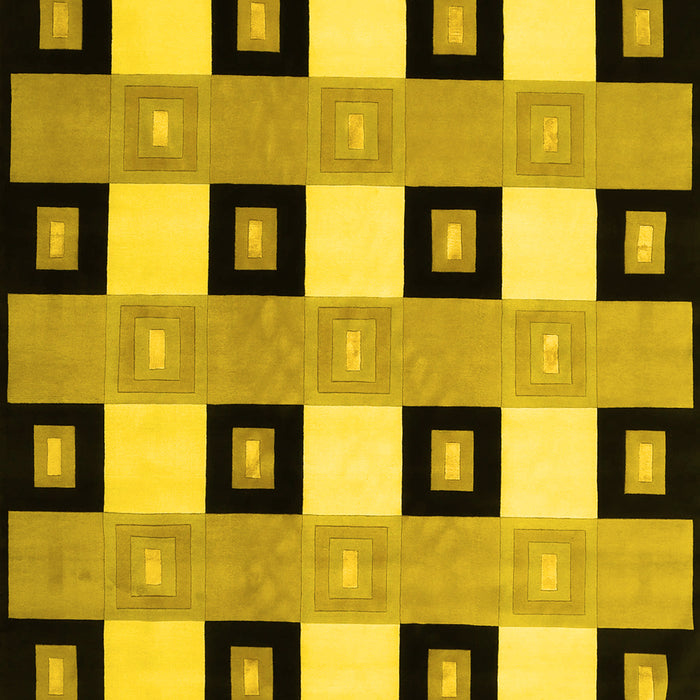Checkered Yellow Modern Rug, con813yw