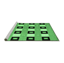 Sideview of Machine Washable Checkered Emerald Green Modern Area Rugs, wshcon813emgrn