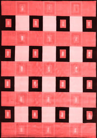 Checkered Red Modern Rug, con813red