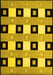 Machine Washable Checkered Yellow Modern Rug, wshcon813yw