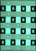 Machine Washable Checkered Turquoise Modern Area Rugs, wshcon813turq