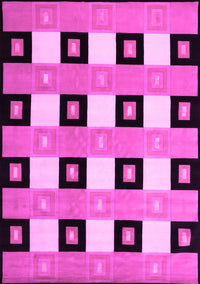 Checkered Pink Modern Rug, con813pnk