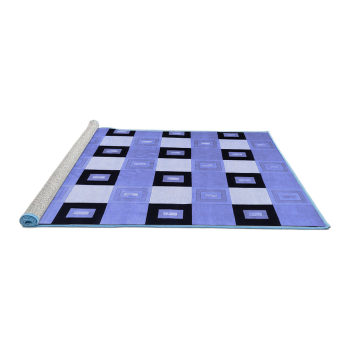 Sideview of Machine Washable Checkered Blue Modern Rug, wshcon813blu
