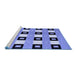 Sideview of Machine Washable Checkered Blue Modern Rug, wshcon813blu