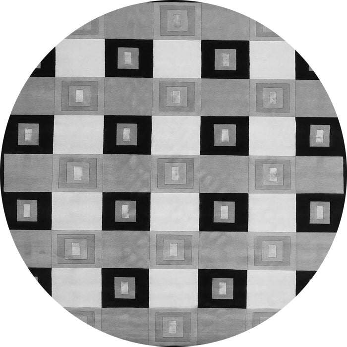 Machine Washable Checkered Gray Modern Rug, wshcon813gry