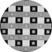 Machine Washable Checkered Gray Modern Rug, wshcon813gry