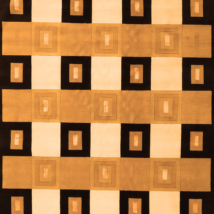 Serging Thickness of Machine Washable Checkered Orange Modern Area Rugs, wshcon813org