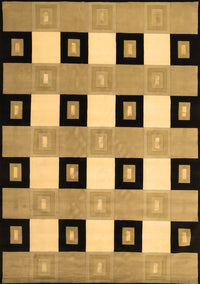 Checkered Brown Modern Rug, con813brn