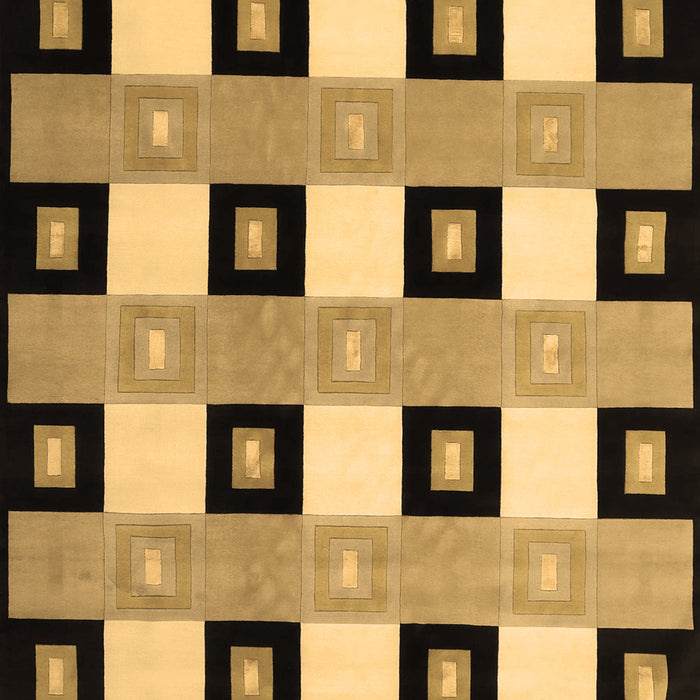 Machine Washable Checkered Brown Modern Rug, wshcon813brn
