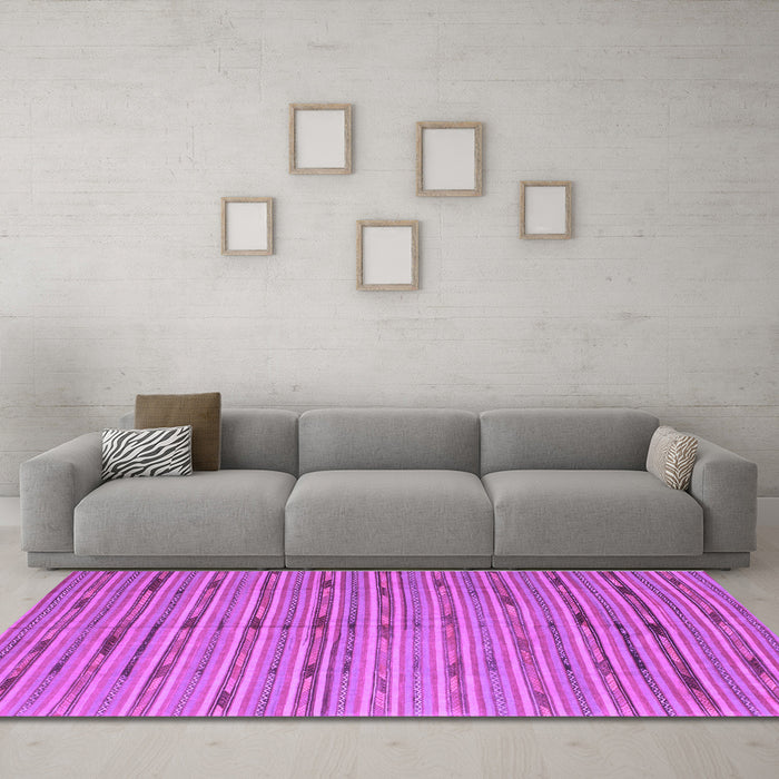 Machine Washable Southwestern Purple Country Area Rugs in a Living Room, wshcon814pur