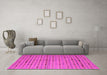 Machine Washable Southwestern Pink Country Rug in a Living Room, wshcon814pnk