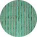 Round Machine Washable Southwestern Turquoise Country Area Rugs, wshcon814turq