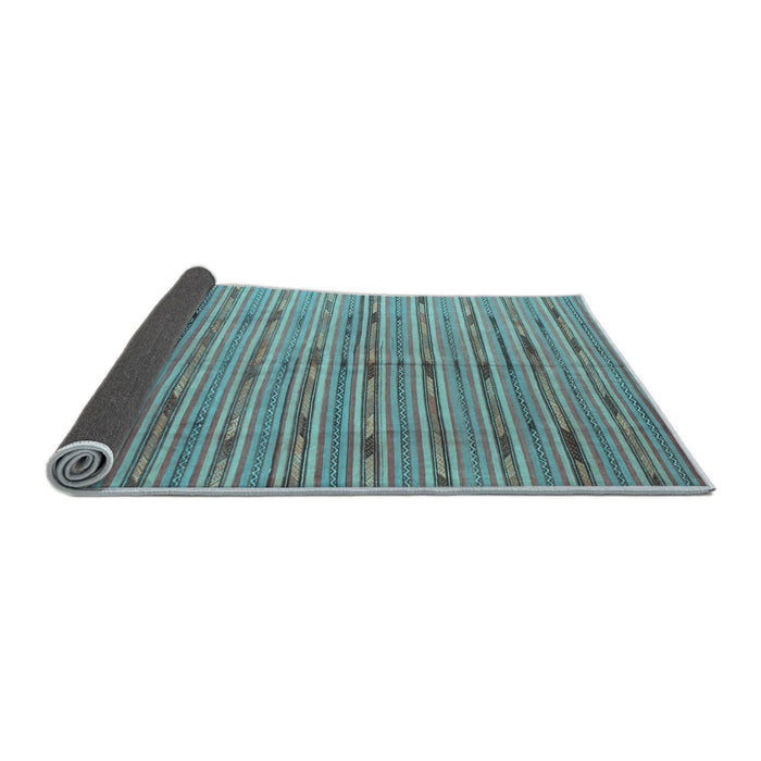 Sideview of Southwestern Light Blue Country Rug, con814lblu