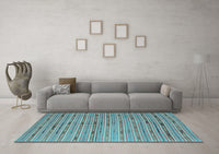 Machine Washable Southwestern Light Blue Country Rug, wshcon814lblu