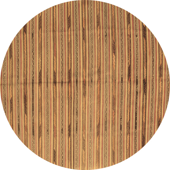 Round Southwestern Brown Country Rug, con814brn
