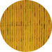 Round Machine Washable Southwestern Yellow Country Rug, wshcon814yw