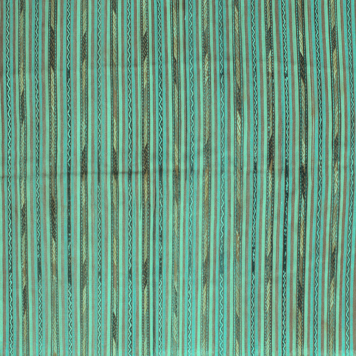 Square Machine Washable Southwestern Turquoise Country Area Rugs, wshcon814turq