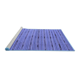 Sideview of Machine Washable Southwestern Blue Country Rug, wshcon814blu