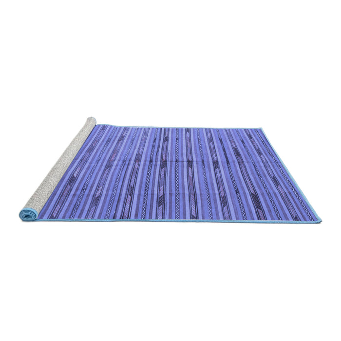 Sideview of Machine Washable Southwestern Blue Country Rug, wshcon814blu