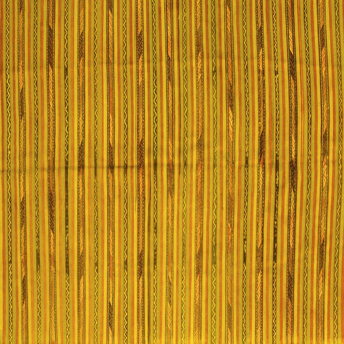 Square Machine Washable Southwestern Yellow Country Rug, wshcon814yw