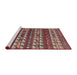 Serging Thickness of Machine Washable Contemporary Dark Almond Brown Rug, wshcon815