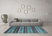 Machine Washable Southwestern Light Blue Country Rug in a Living Room, wshcon815lblu