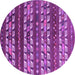 Round Southwestern Purple Country Rug, con815pur