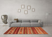 Machine Washable Southwestern Orange Country Area Rugs in a Living Room, wshcon815org