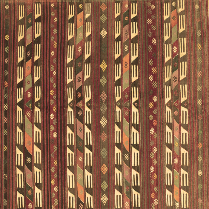 Square Southwestern Brown Country Rug, con815brn