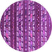 Round Machine Washable Southwestern Purple Country Area Rugs, wshcon815pur