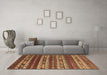 Machine Washable Southwestern Brown Country Rug in a Living Room,, wshcon815brn
