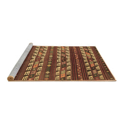 Sideview of Machine Washable Southwestern Brown Country Rug, wshcon815brn