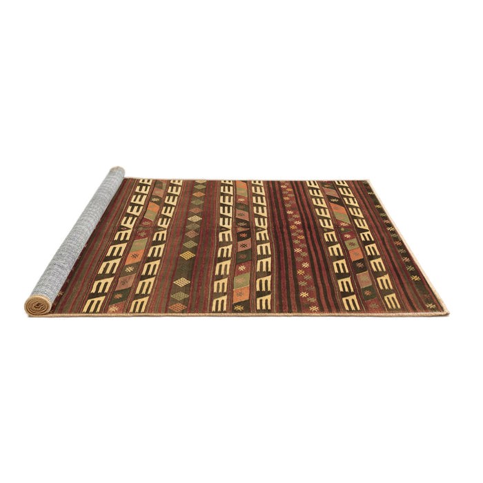 Sideview of Machine Washable Southwestern Brown Country Rug, wshcon815brn