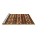 Sideview of Machine Washable Southwestern Brown Country Rug, wshcon815brn