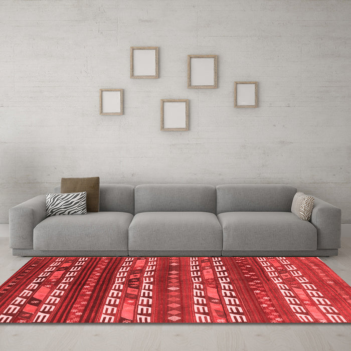 Country Red Washable Rugs