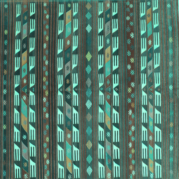 Square Southwestern Turquoise Country Rug, con815turq