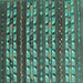 Square Southwestern Turquoise Country Rug, con815turq